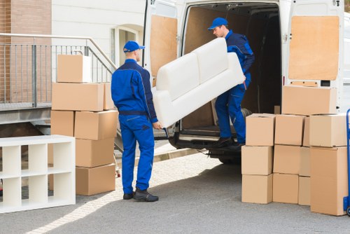 A clean and secure storage unit in Upperwalthamstow with packed boxes
